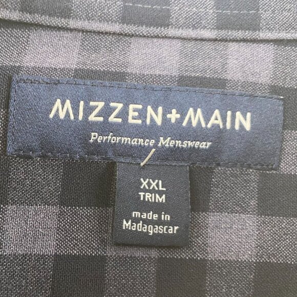 Mizzen+Main Mens Plaid Shirt XXL Trim Fit Performance Button-Down - Picture 5 of 7